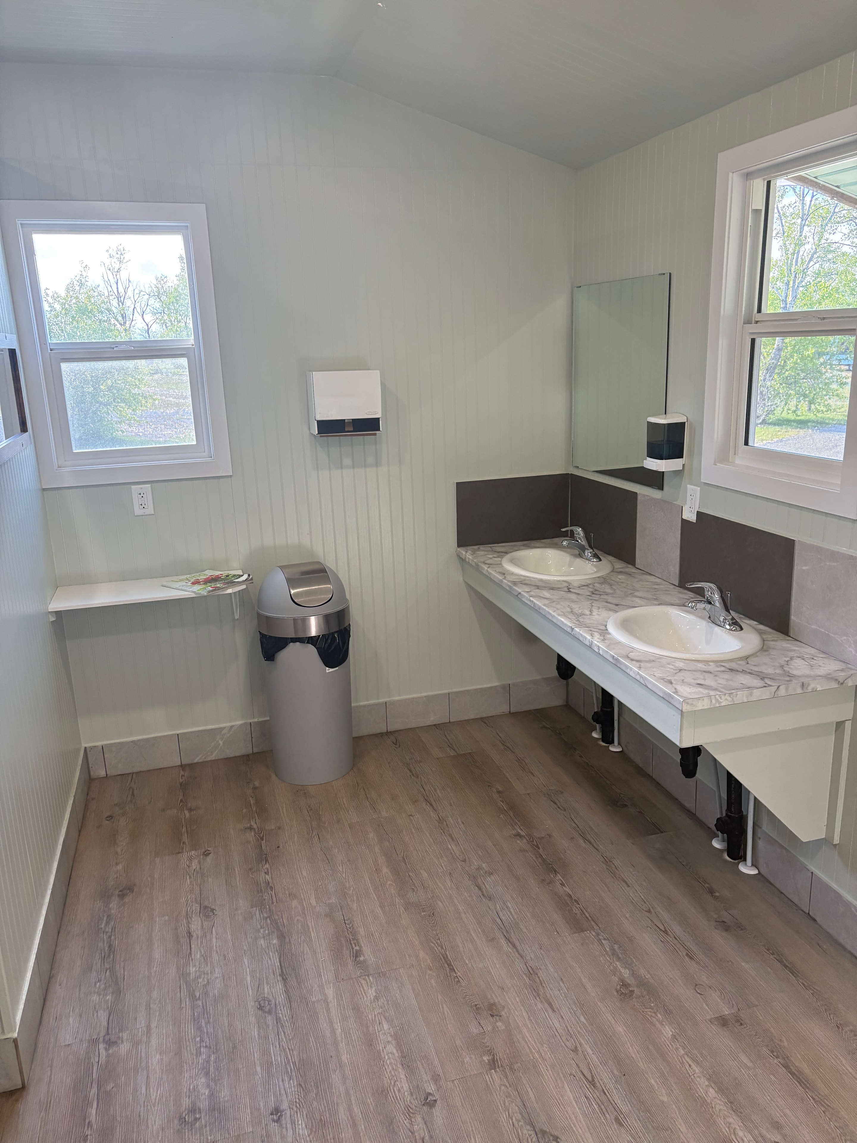 Clean modern campground washroom and shower facilities